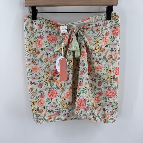 PQ PILYQ SWIM Sarong One Size Amanda Stanton Little Tassel Floral Beach Swim NWT - Picture 13 of 13